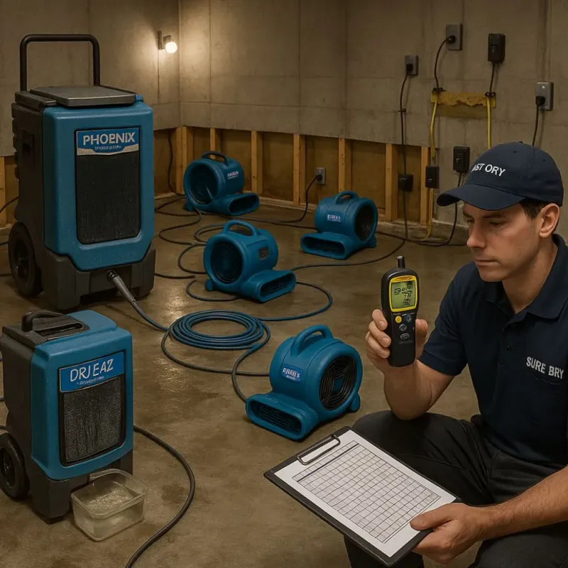 Structural Drying and Dehumidification process in Carrboro, NC